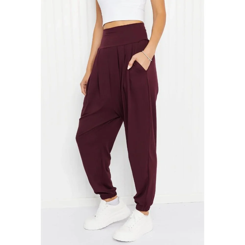 Rae Mode Full Size Deep Breaths Pleated Harem Joggers - Picture 2 of 8
